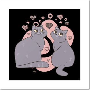 Valentine Cat Posters and Art